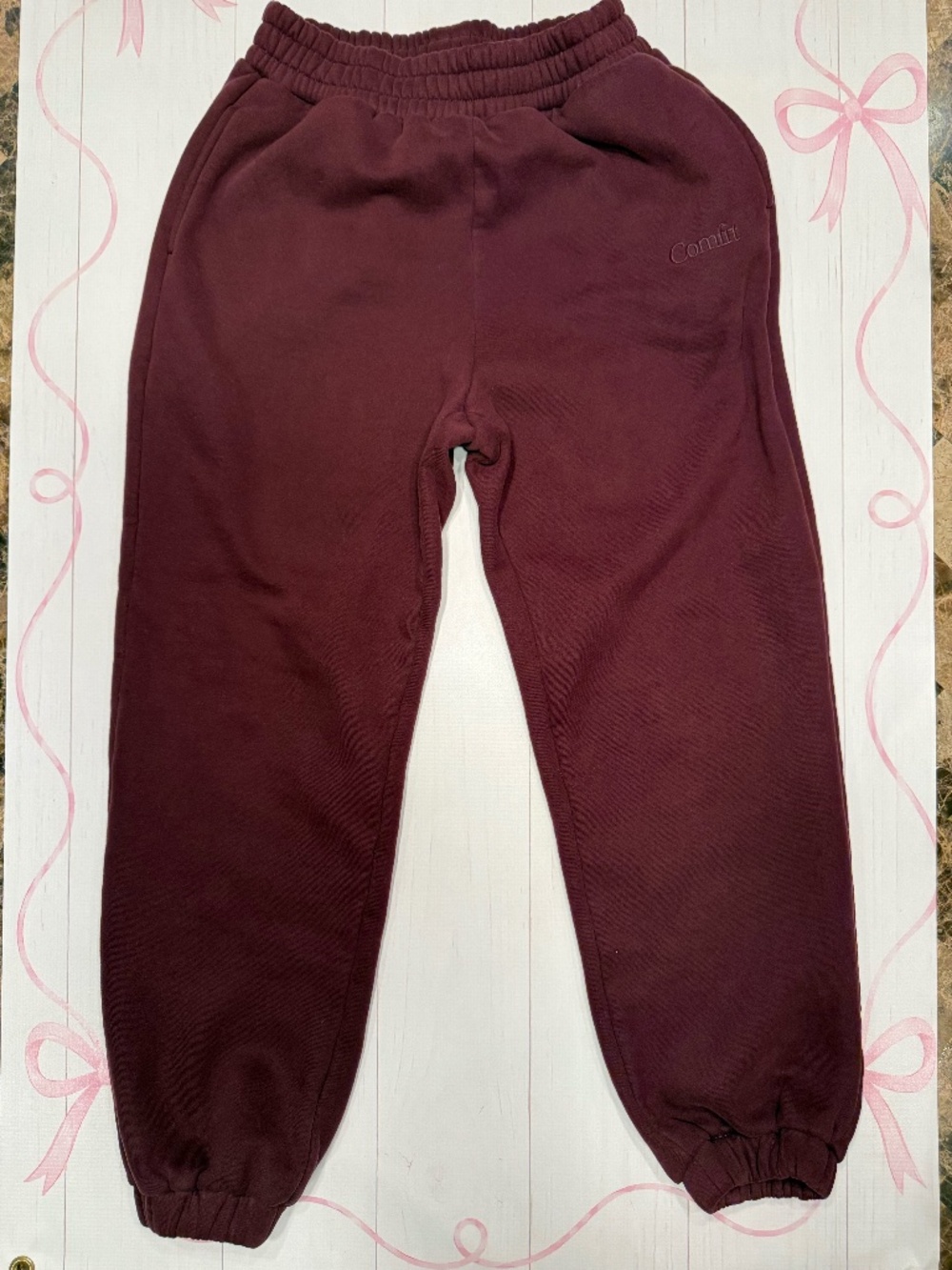 Comfrt Maroon Joggers Size M